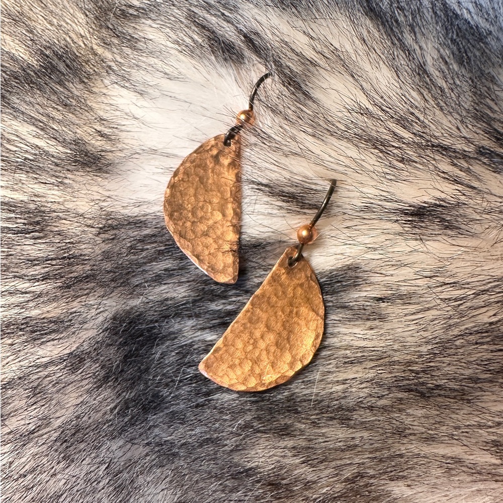 Dolly Paul Hammered Copper Dangle Earrings